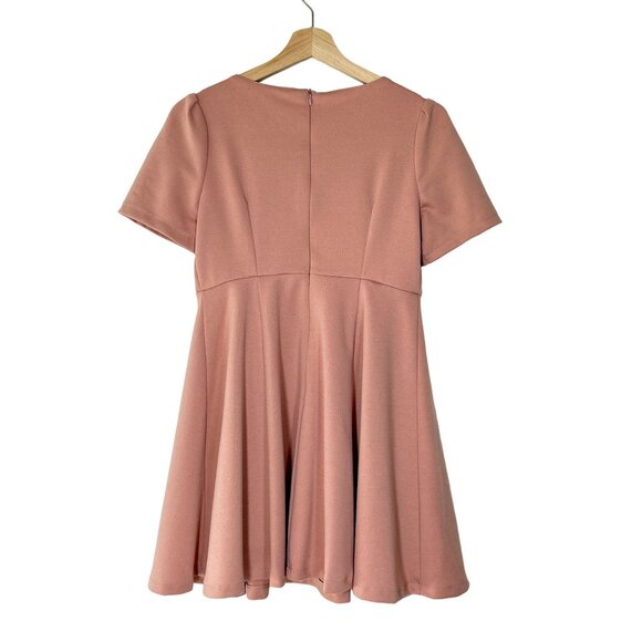 Dolly Girl by Anna Sui Pearl Collared Fit & Flare Dress Dusty Rose Size Small - Picture 2 of 8